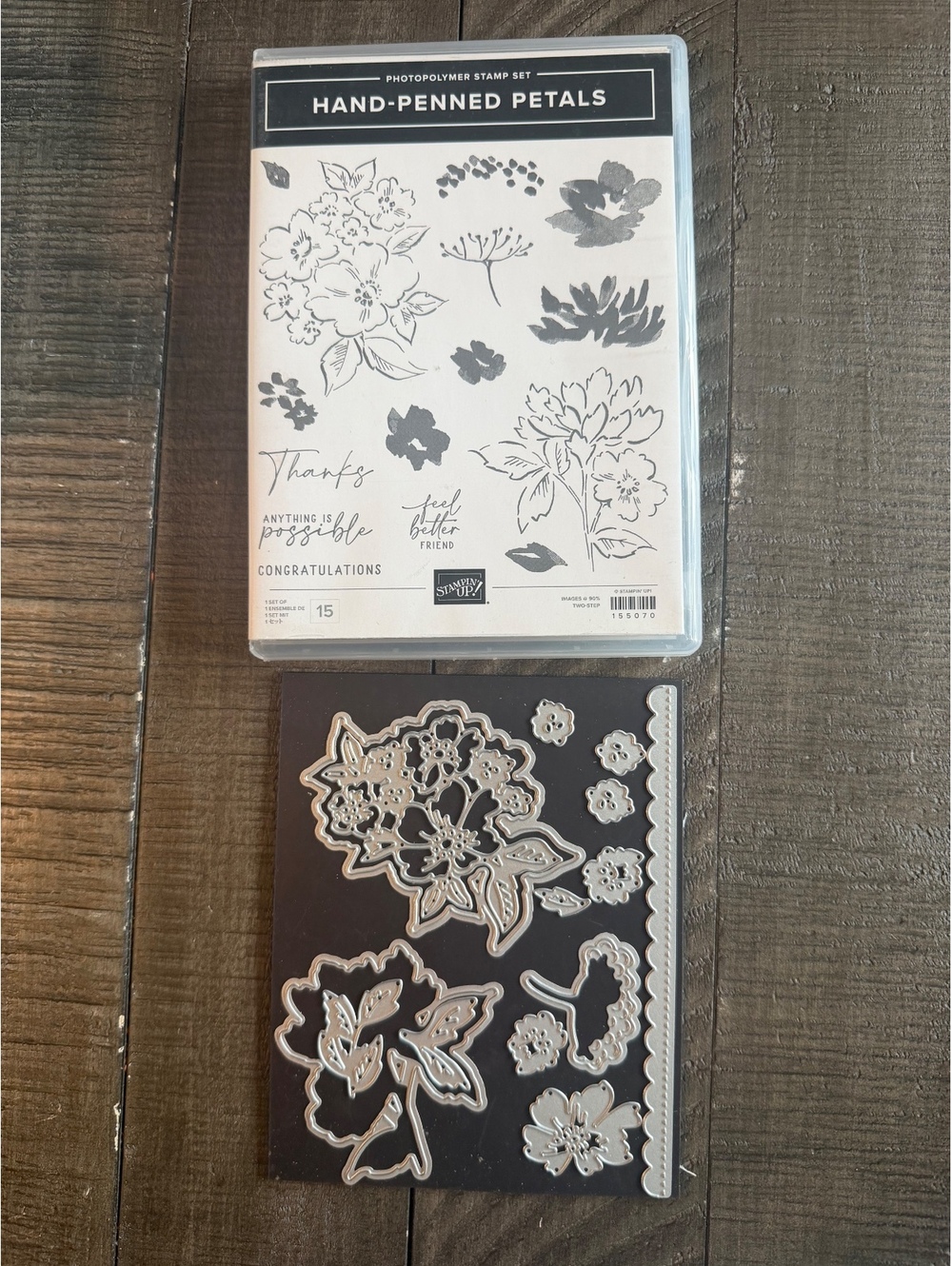 Stampin’ Up Hand-Penned Petals stamp set with Penned Flowers Dies die cut set